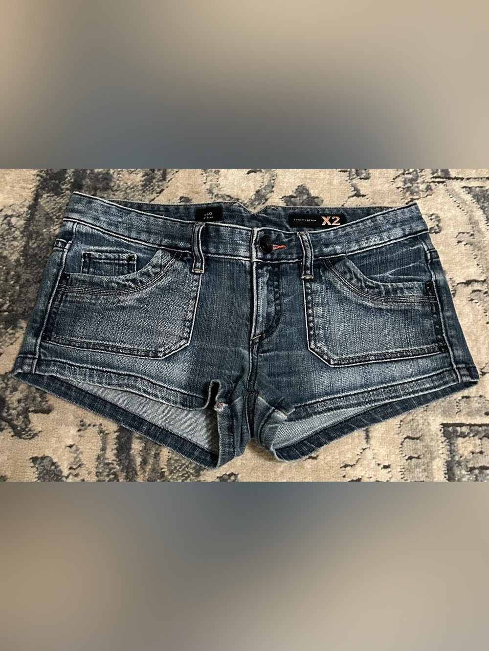 Vintage 90’s Y2K X2 Quality Denim Stella Low-Rise Mini Shorts Medium Wash Sz 8